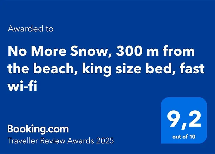 No More Snow, 300 M From The Beach, King Size Bed, Fast Wi-Fi